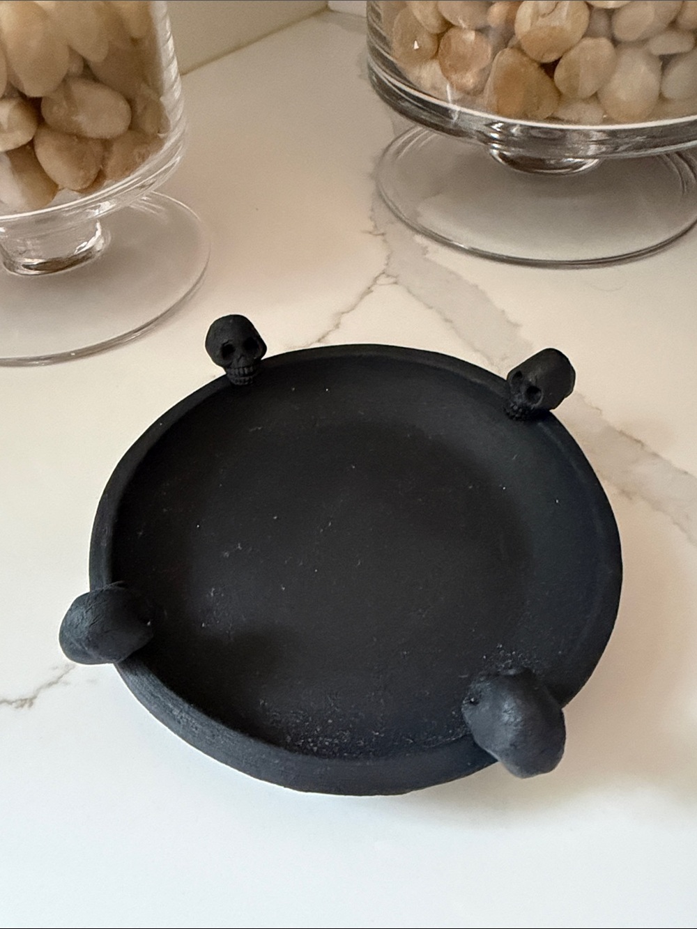 West Elm Black Skull Accent Tray - Decorative Bowl for Home Accents